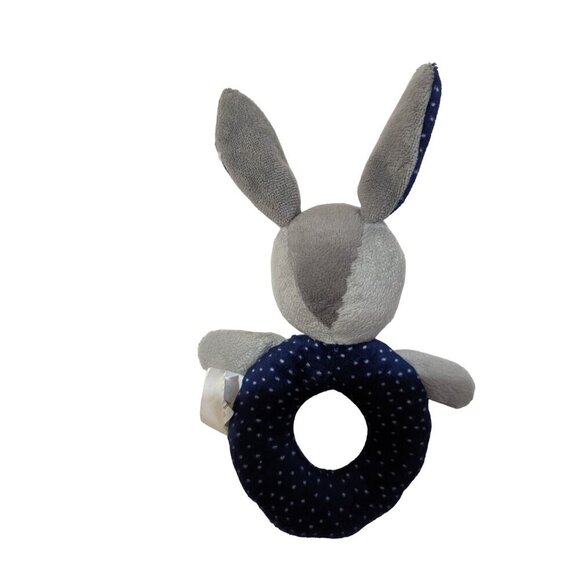 Ikea Bunny rabbit plush toy tattle baby gray blue 8" - Picture 2 of 8